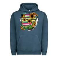 Pigment Midnight Navy Arkansas Map Sunflower Cactus Serape Urban Hoodie - RanaPortraitStore