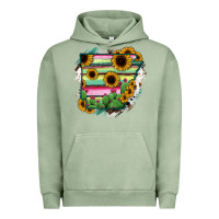 Pigment Oil Green Arkansas Map Sunflower Cactus Serape Urban Hoodie - RanaPortraitStore