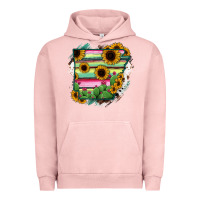 Pigment Salmon Arkansas Map Sunflower Cactus Serape Urban Hoodie - RanaPortraitStore