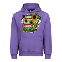 Tulip Arkansas Map Sunflower Cactus Serape Urban Hoodie - RanaPortraitStore