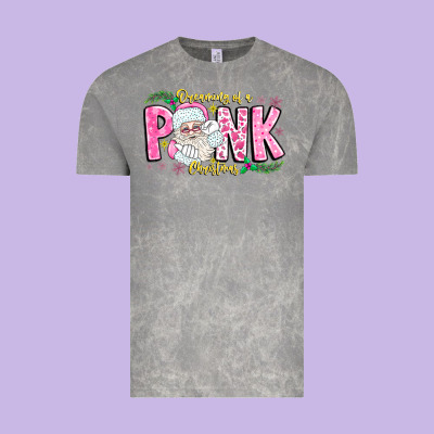 Dreaming Of A Pink Christmas Vintage Tee Designed By Cowhidedigitalart
