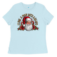 Baby Blue i love a man with beard Ladies Tee - CowhideDigitalArt