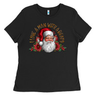 Black i love a man with beard Ladies Tee - CowhideDigitalArt