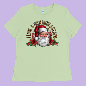 I Love A Man With Beard Ladies Tee Designed By Cowhidedigitalart