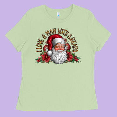 I Love A Man With Beard Ladies Tee Designed By Cowhidedigitalart