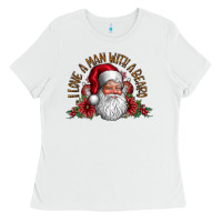 White i love a man with beard Ladies Tee - CowhideDigitalArt