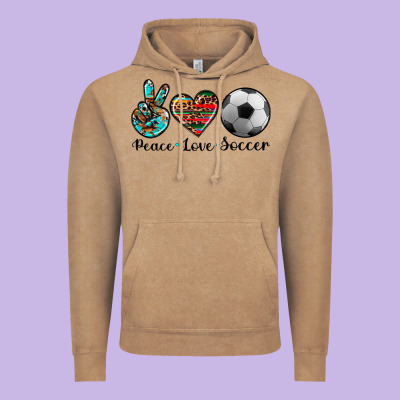 Peace Love Soccer Vintage Hoodie Designed By Artiststas