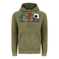 Vintage Olive peace love soccer Vintage Hoodie - Artiststas