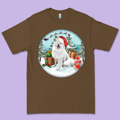 Christmas Samoyed Dog Premium Tee Designed By Fadigitalartstudio