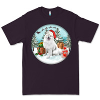 Plum Christmas samoyed dog Premium Tee - FaDigitalArtStudio