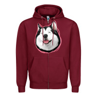 Burgundy husky Zipper Hoodie - Jasminsmagicworld