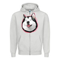 Dove Grey husky Zipper Hoodie - Jasminsmagicworld