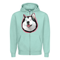 Seafoam husky Zipper Hoodie - Jasminsmagicworld