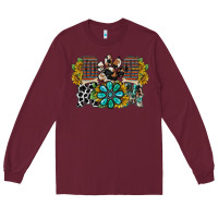 Burgundy dog mom western Long Sleeve Tee - RacoonDesign
