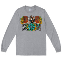 Heather Grey dog mom western Long Sleeve Tee - RacoonDesign