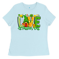 Baby Blue love st patricks day Ladies Tee - CowhideDigitalArt