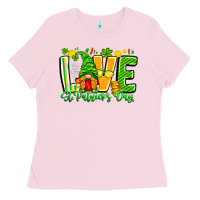 Bubblegum Pink love st patricks day Ladies Tee - CowhideDigitalArt
