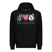 Black Peace Love Husky Premium Hoodie - Jasminsmagicworld