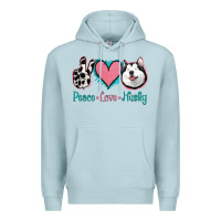 Blue Mist Peace Love Husky Premium Hoodie - Jasminsmagicworld