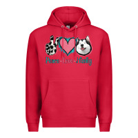 Cardinal Peace Love Husky Premium Hoodie - Jasminsmagicworld