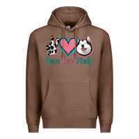 Chestnut Peace Love Husky Premium Hoodie - Jasminsmagicworld