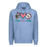 Colony Blue Peace Love Husky Premium Hoodie - Jasminsmagicworld