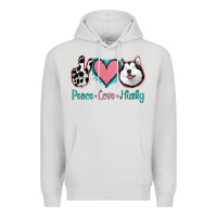 Dove Grey Peace Love Husky Premium Hoodie - Jasminsmagicworld