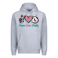 Heather Grey Peace Love Husky Premium Hoodie - Jasminsmagicworld