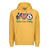 Mustard Peace Love Husky Premium Hoodie - Jasminsmagicworld