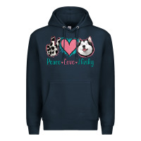 Navy Peace Love Husky Premium Hoodie - Jasminsmagicworld