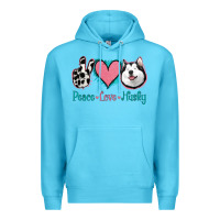 Ocean Blue Peace Love Husky Premium Hoodie - Jasminsmagicworld