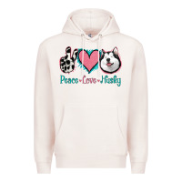 Pale Pink Peace Love Husky Premium Hoodie - Jasminsmagicworld