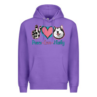 Purple Peace Love Husky Premium Hoodie - Jasminsmagicworld