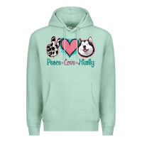 Seafoam Peace Love Husky Premium Hoodie - Jasminsmagicworld