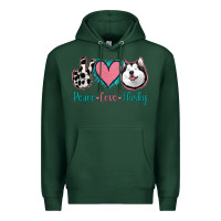 Sports Green Peace Love Husky Premium Hoodie - Jasminsmagicworld