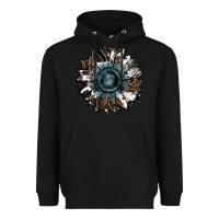 Black cowhide leopard and  leather sunflower Heavyweight Hoodie - RanaPortraitStore