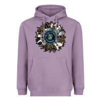 Lavender cowhide leopard and  leather sunflower Heavyweight Hoodie - RanaPortraitStore
