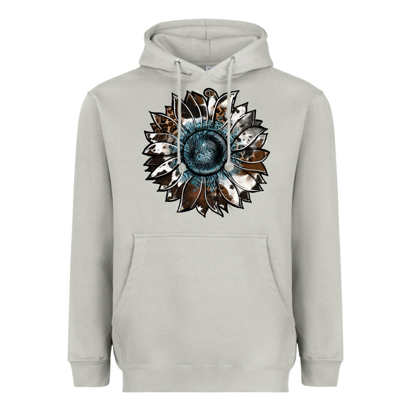 Cowhide Leopard And  Leather Sunflower Heavyweight Hoodie by RanaPortraitStore | Teevron