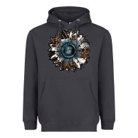 Smoke cowhide leopard and  leather sunflower Heavyweight Hoodie - RanaPortraitStore