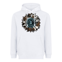 White cowhide leopard and  leather sunflower Heavyweight Hoodie - RanaPortraitStore
