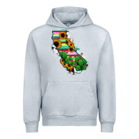 Heather Grey California Map Sunflower Cactus Serape Urban Hoodie - RanaPortraitStore