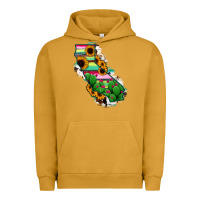 Pigment Peanut Butter California Map Sunflower Cactus Serape Urban Hoodie - RanaPortraitStore