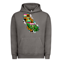 Pigment Tornado California Map Sunflower Cactus Serape Urban Hoodie - RanaPortraitStore