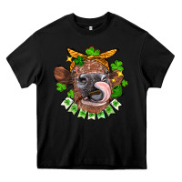 Black St. Patrick's Day cow Heavy Core Tee - FaDigitalArtStudio