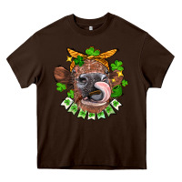 Chocolate Brown St. Patrick's Day cow Heavy Core Tee - FaDigitalArtStudio
