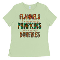 Matcha flannels hayrides pumpkins bonfires Ladies Tee - CowhideDigitalArt