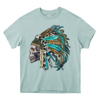 Arona western indian headdress with skull Heavy Core Tee - RanaPortraitStore