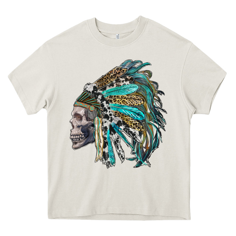 Western Indian Headdress With Skull Heavy Core Tee by RanaPortraitStore | Teevron