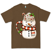 Cacao Christmas Snowman Coffee Cup Premium Tee - FaDigitalArtStudio