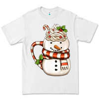White Christmas Snowman Coffee Cup Premium Tee - FaDigitalArtStudio